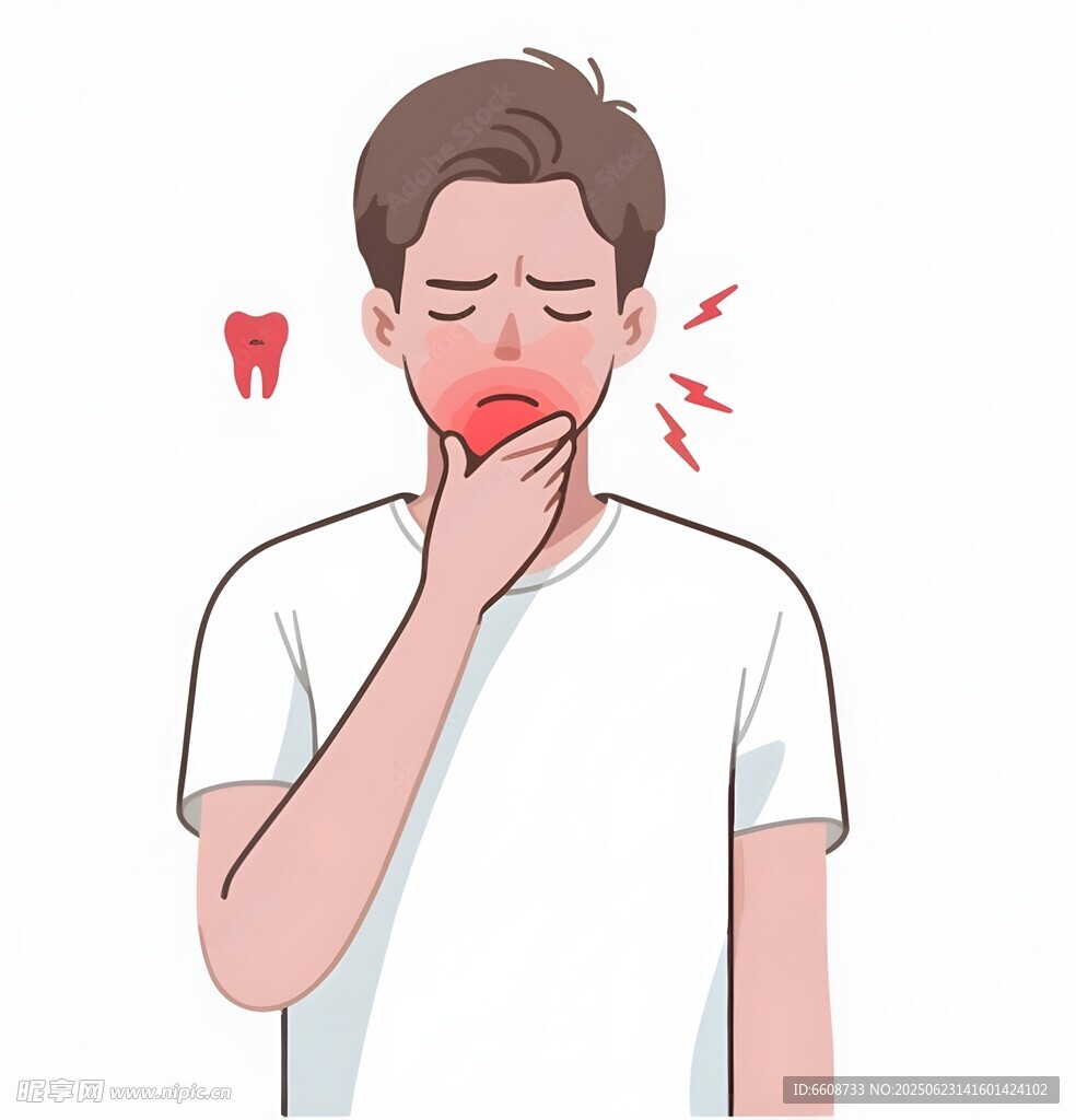 男子牙痛表情痛苦