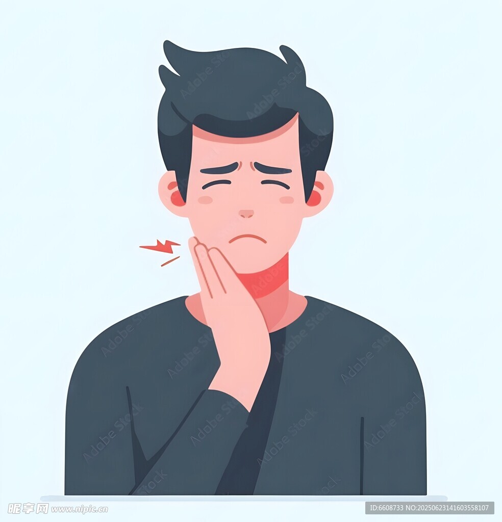 男子牙痛表情顯痛苦