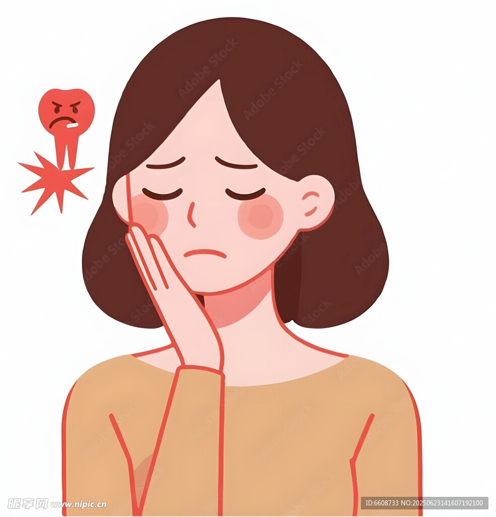 女孩牙痛表情顯難受