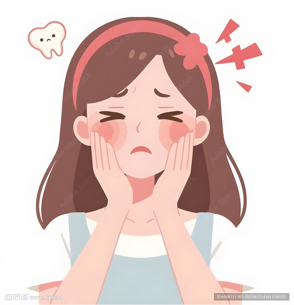 害羞女孩捂著臉