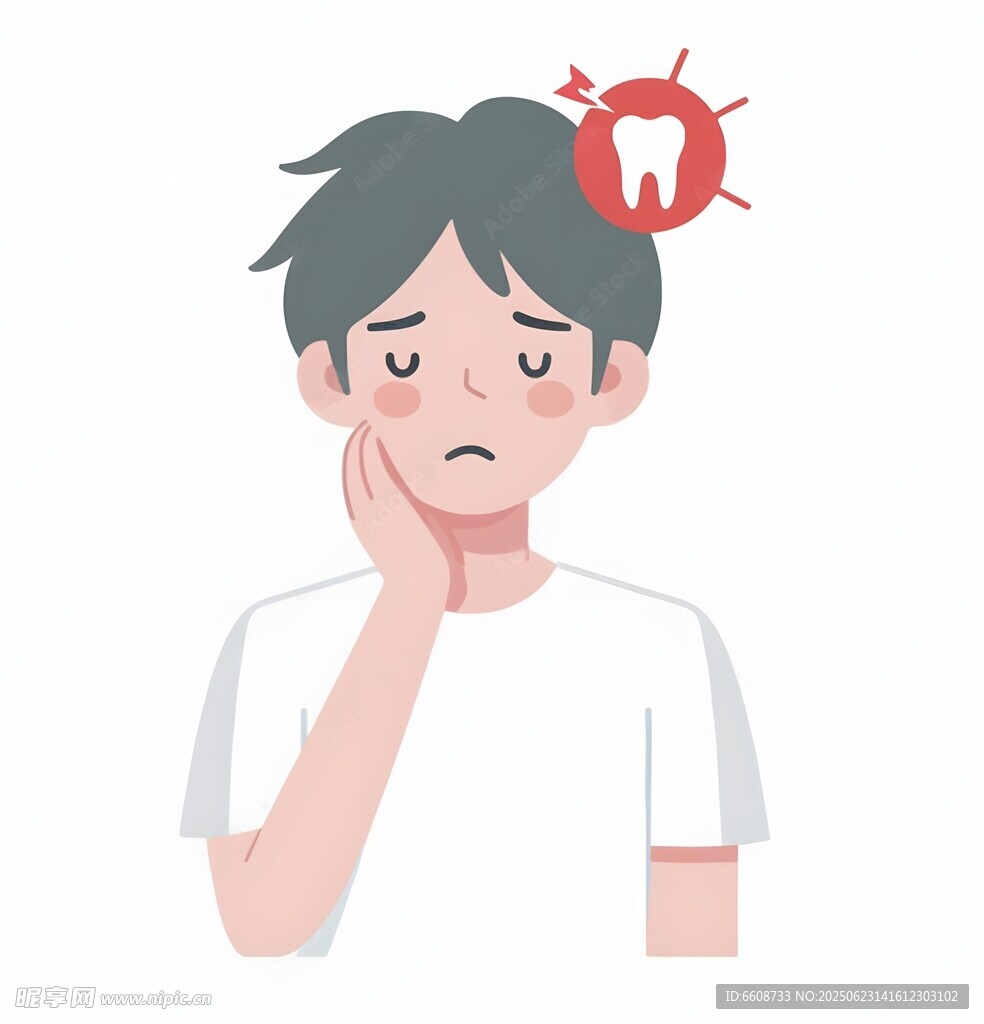 男子因牙痛面露苦惱