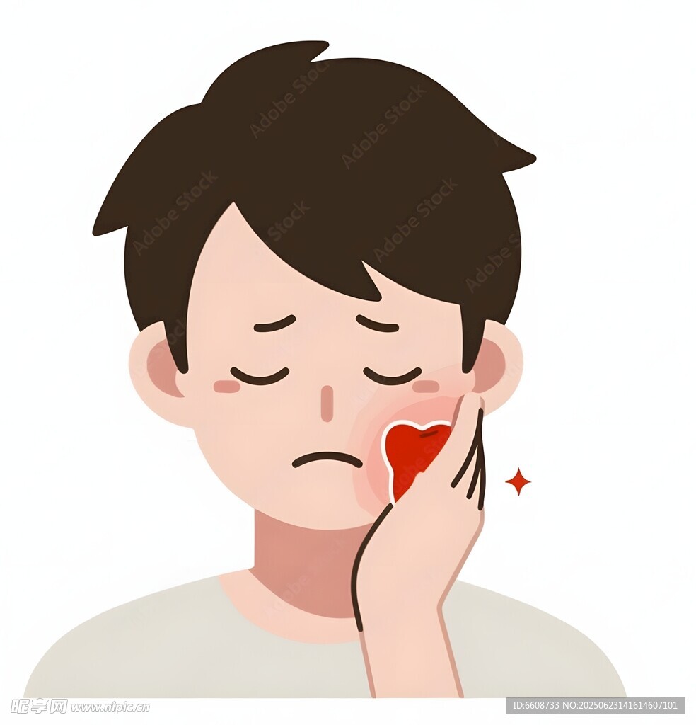 男子牙痛表情顯痛苦