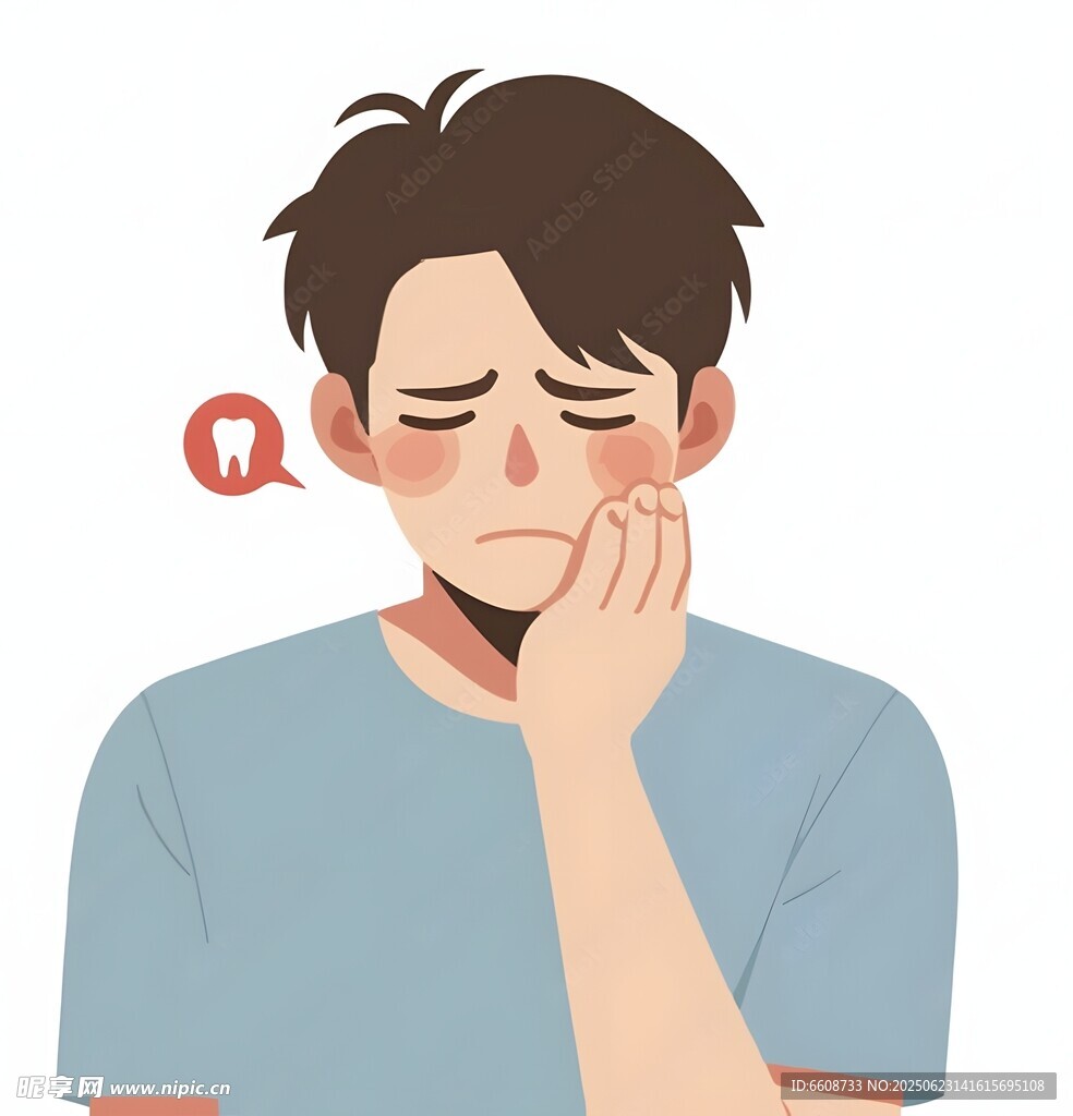 男子牙痛表情顯痛苦