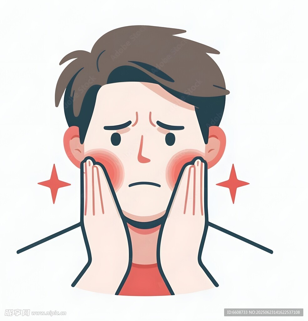 苦惱男子雙手托腮顯愁容