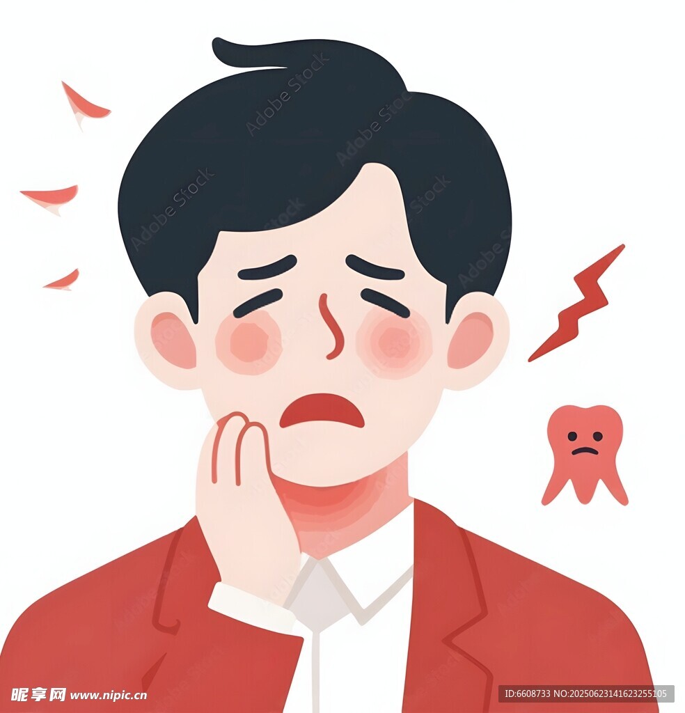 男子受牙痛困擾表情痛苦