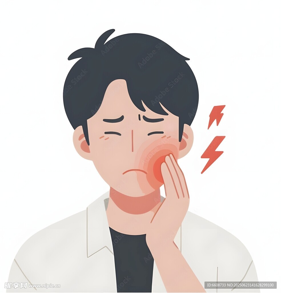 男子臉部疼痛表情顯難受