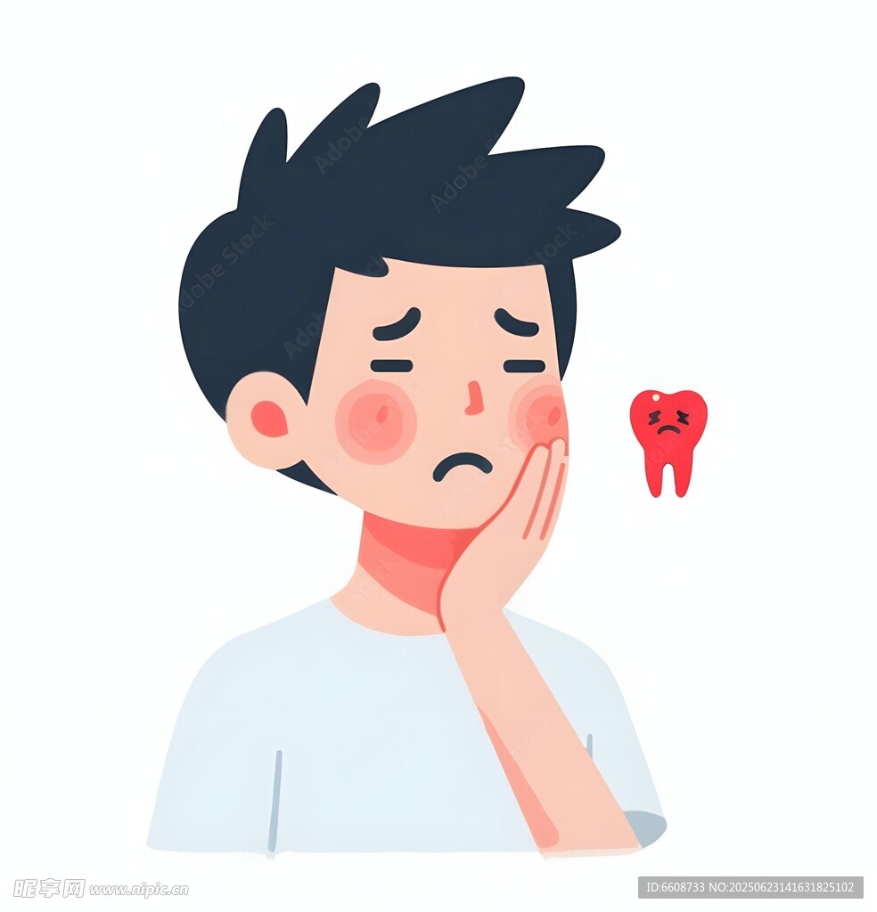 男孩牙痛表情痛苦