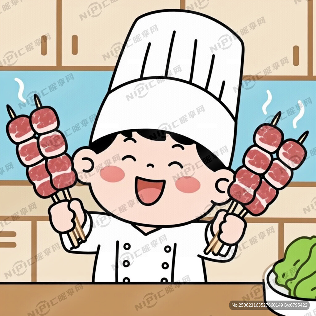 廚師娃娃 面帶微笑