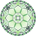 綠色曼陀羅花紋樣圖案