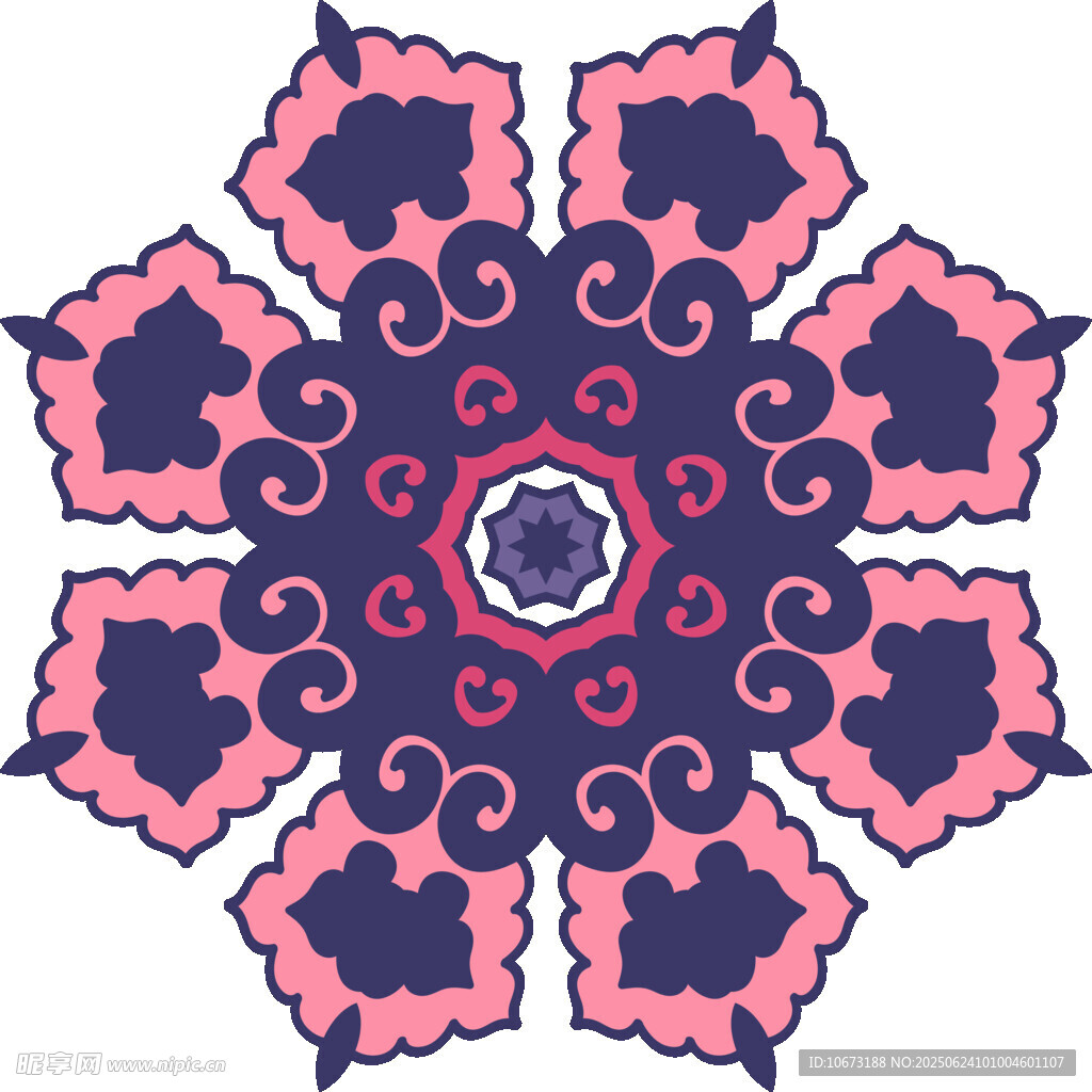 精美對(duì)稱(chēng)幾何花紋圖案