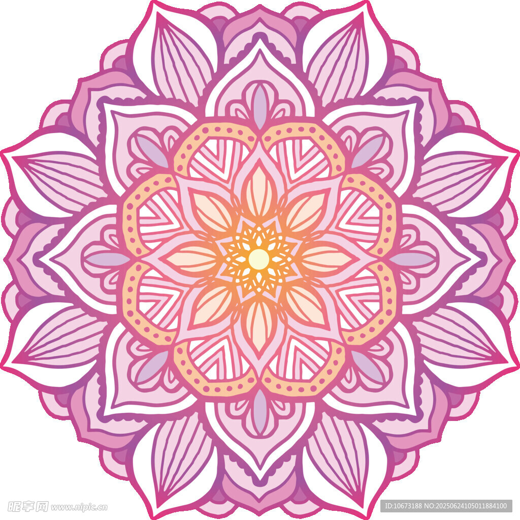 粉色曼陀羅花紋圖案