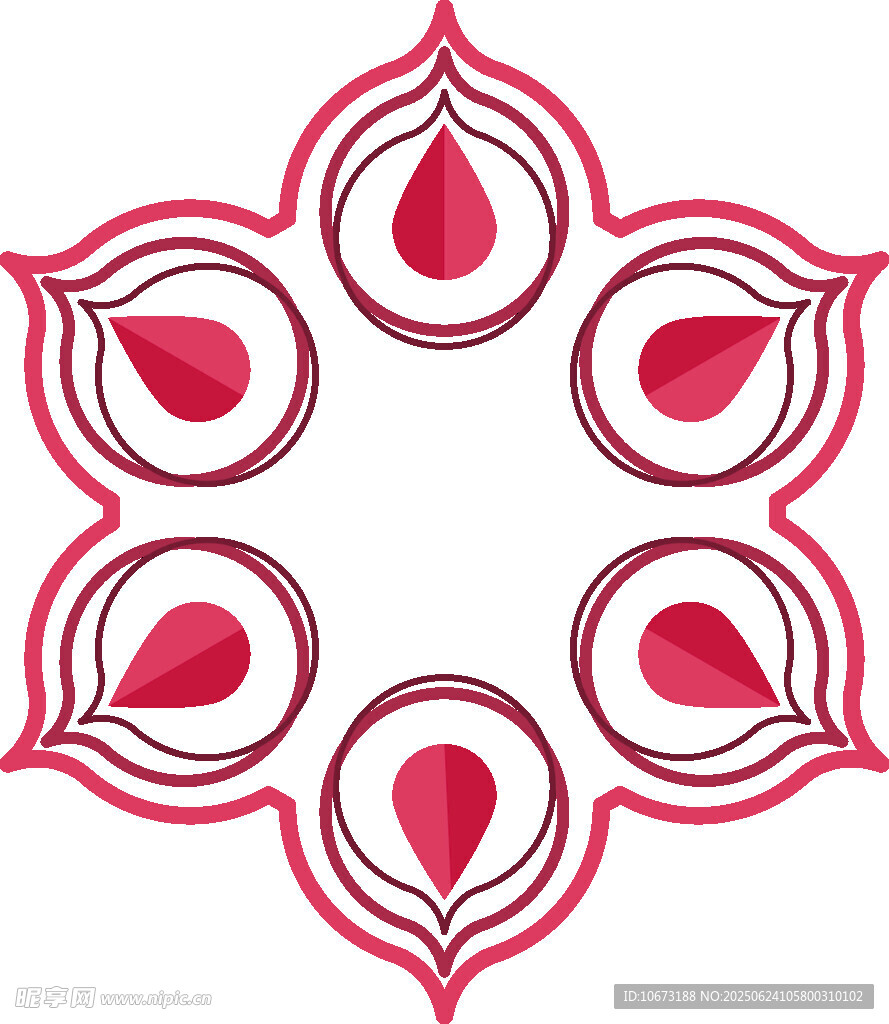 圓形粉色花瓣圖案設(shè)計(jì)