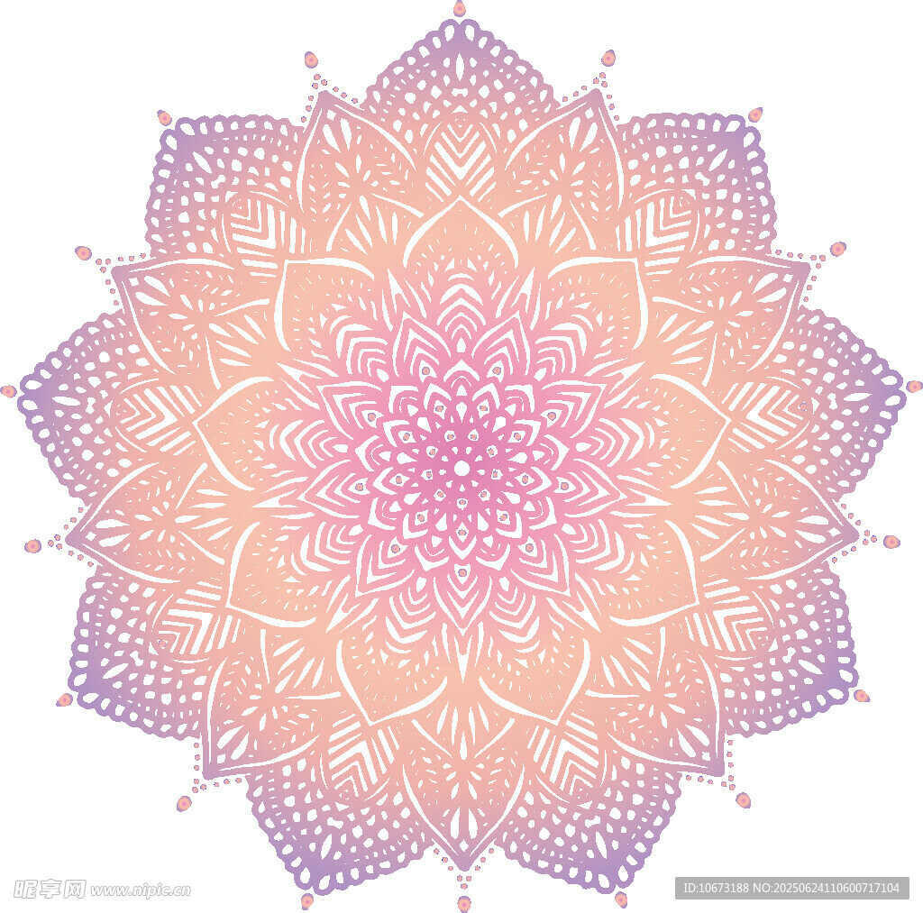 夢(mèng)幻漸變曼陀羅圖案