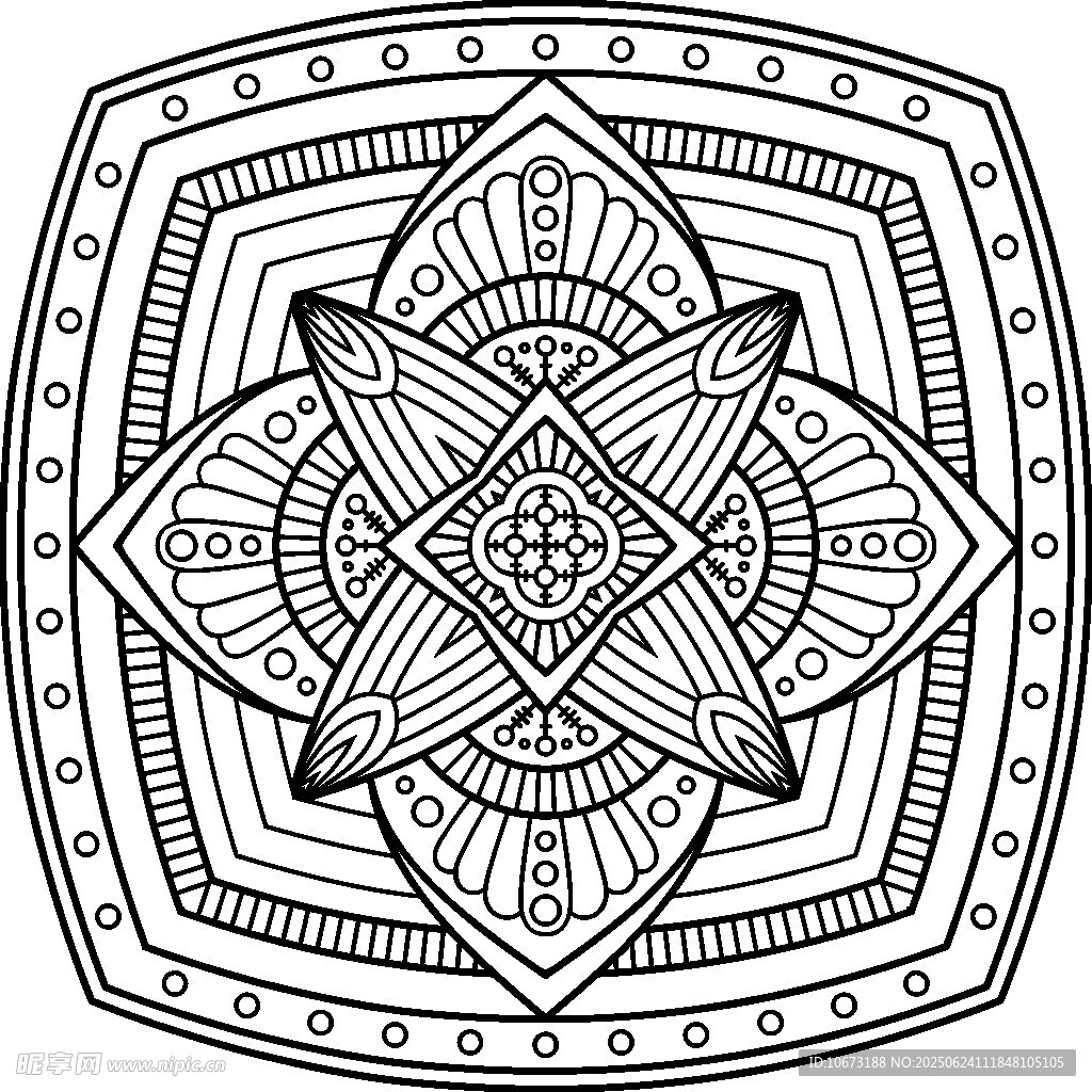 黑白曼陀羅圖案裝飾畫(huà)