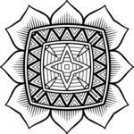 黑白幾何曼陀羅圖案