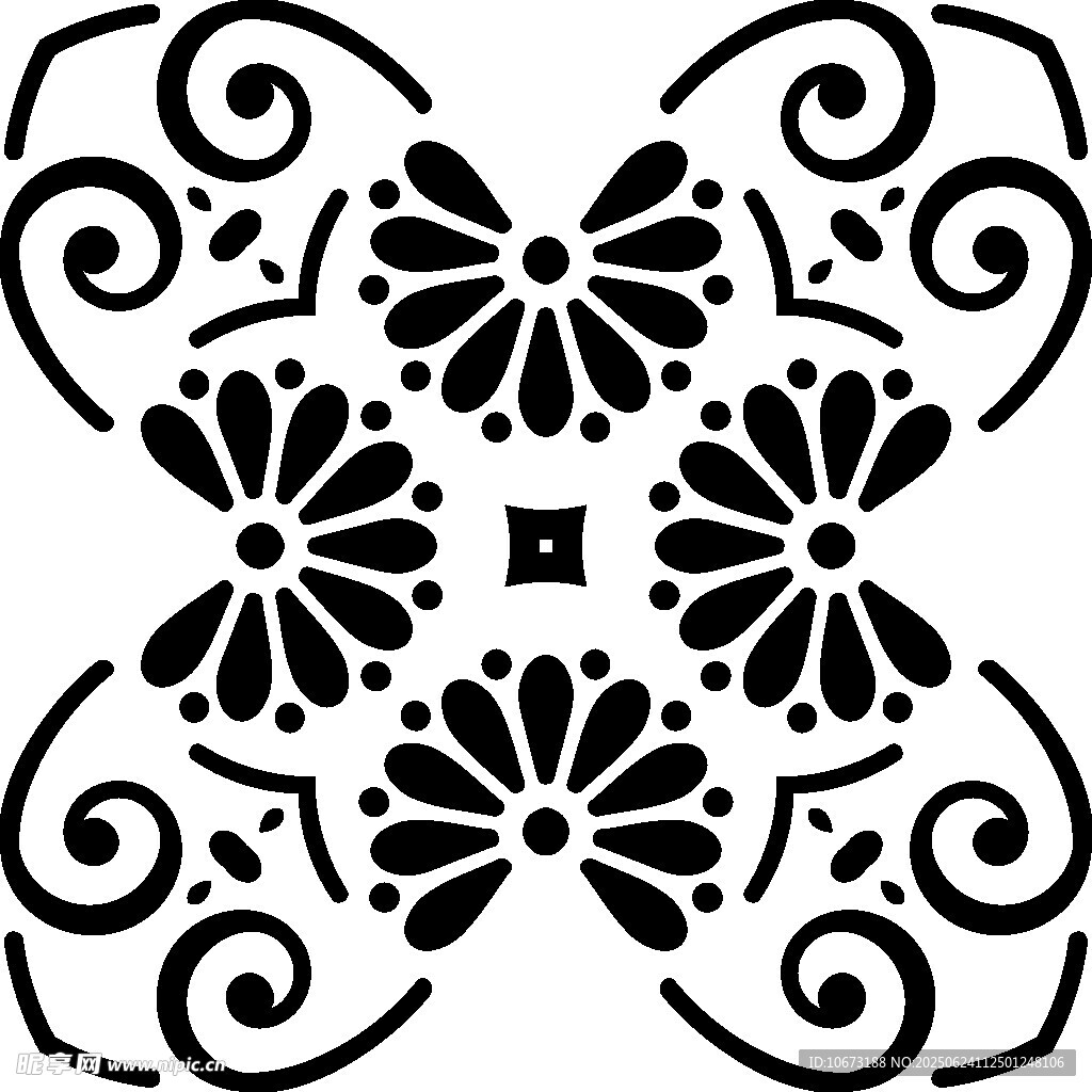 黑白對(duì)稱花紋圖案設(shè)計(jì)