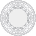 精致白色蕾絲花邊圓形圖案