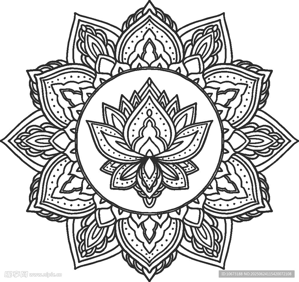 曼陀羅蓮花圖案裝飾畫