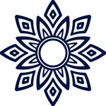 藍色幾何花紋裝飾圖案