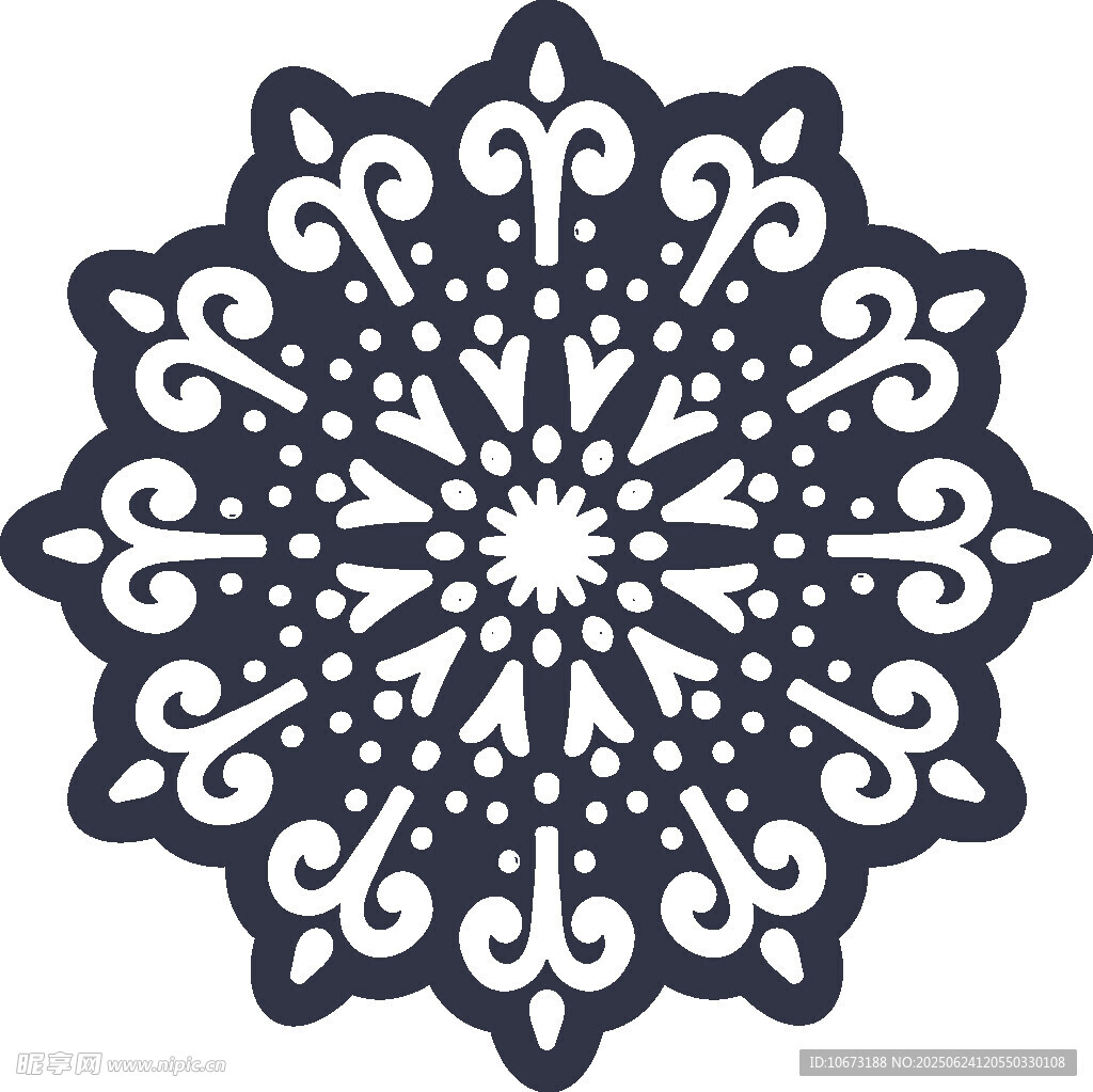 精美雪花狀鏤空裝飾圖案