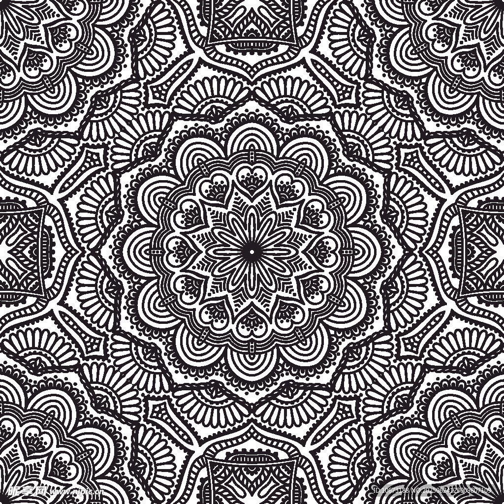 黑白幾何花紋圖案