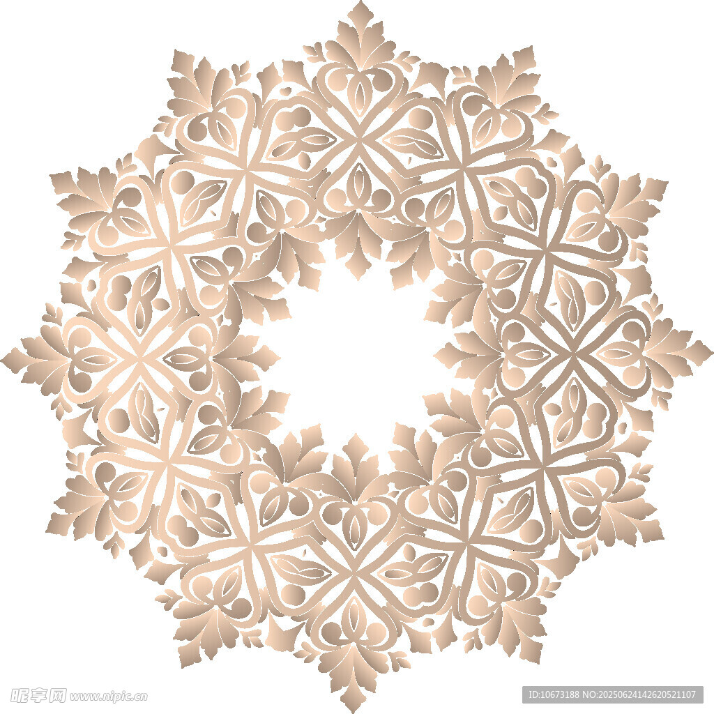 金色雪花狀精美裝飾圖案
