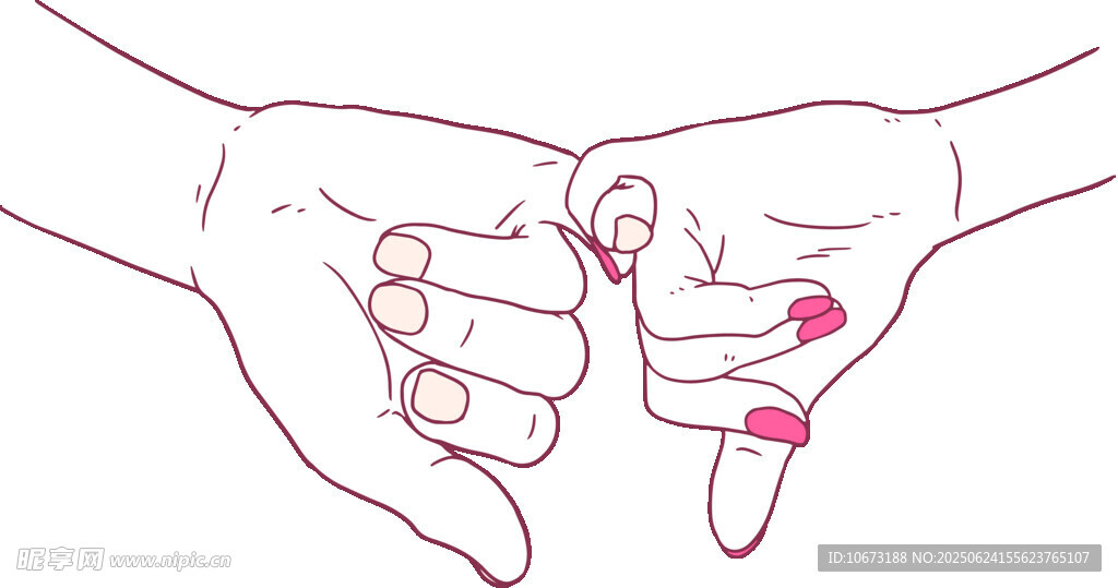 兩人小指相勾的溫馨畫面