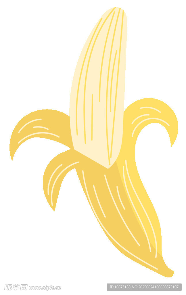 剝開的黃色香蕉插畫