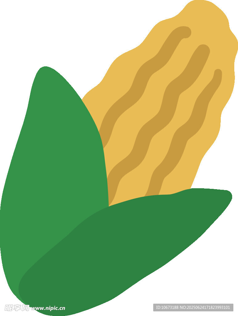 卡通形象的新鮮玉米棒