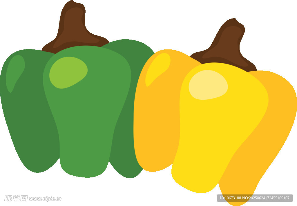 黃綠彩椒插畫