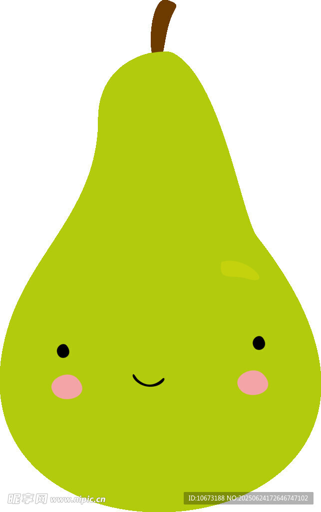 可愛卡通綠梨形象