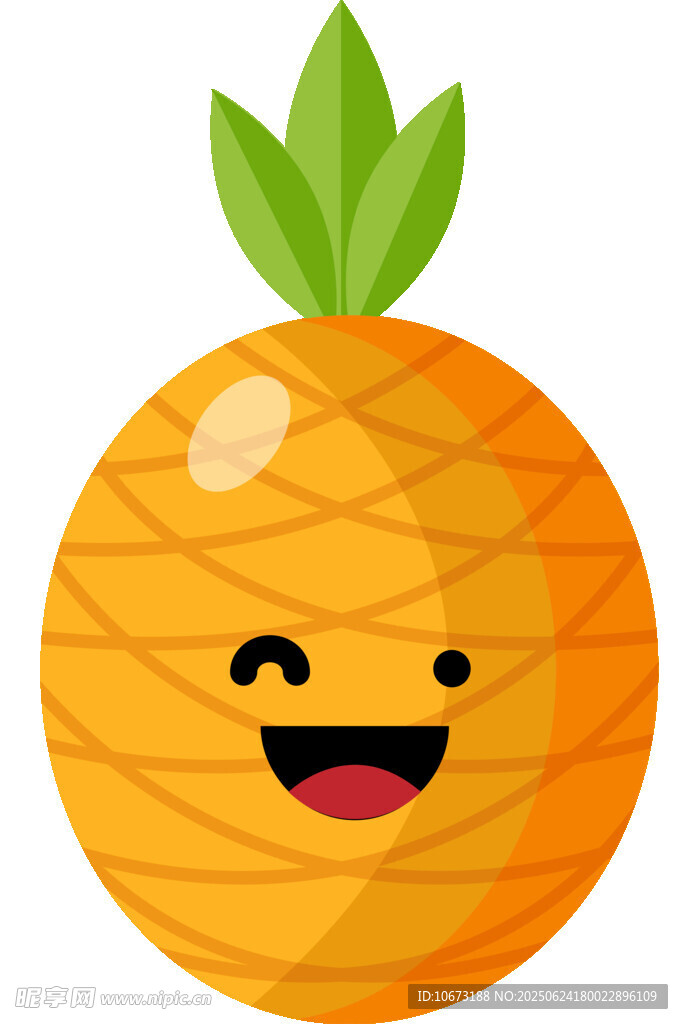 可愛笑臉菠蘿插畫