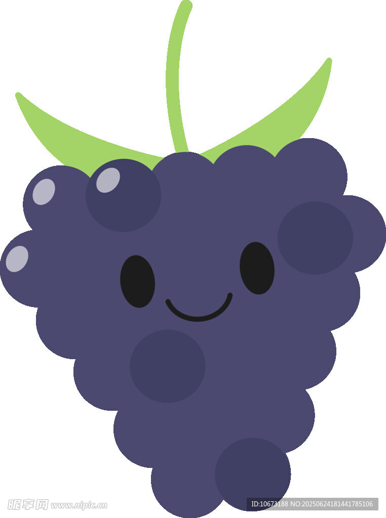 可愛笑臉黑莓插畫