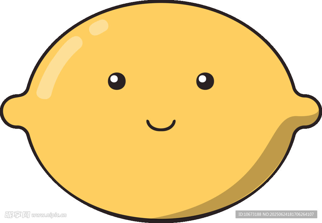 可愛笑臉檸檬插畫