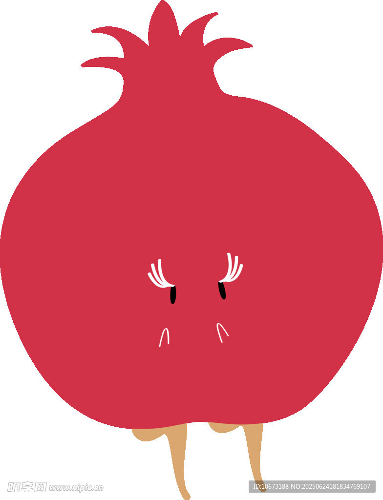 可愛擬人化紅石榴形象