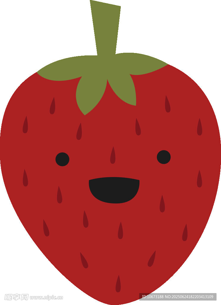 可愛笑臉草莓插畫