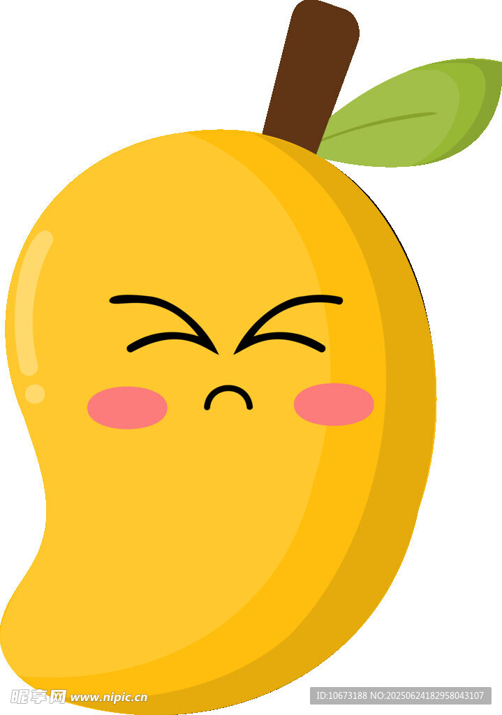 可愛表情的卡通芒果