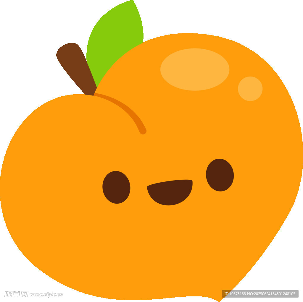 可愛笑臉黃桃卡通形象