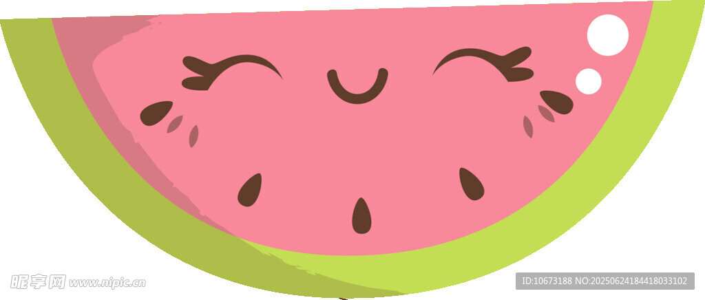 可愛笑臉西瓜插畫