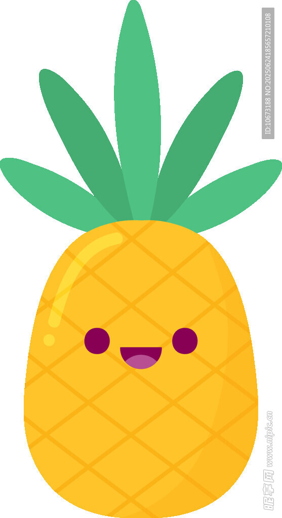 可愛笑臉菠蘿插畫