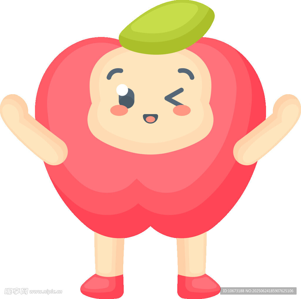 可愛擬人蘋果卡通形象