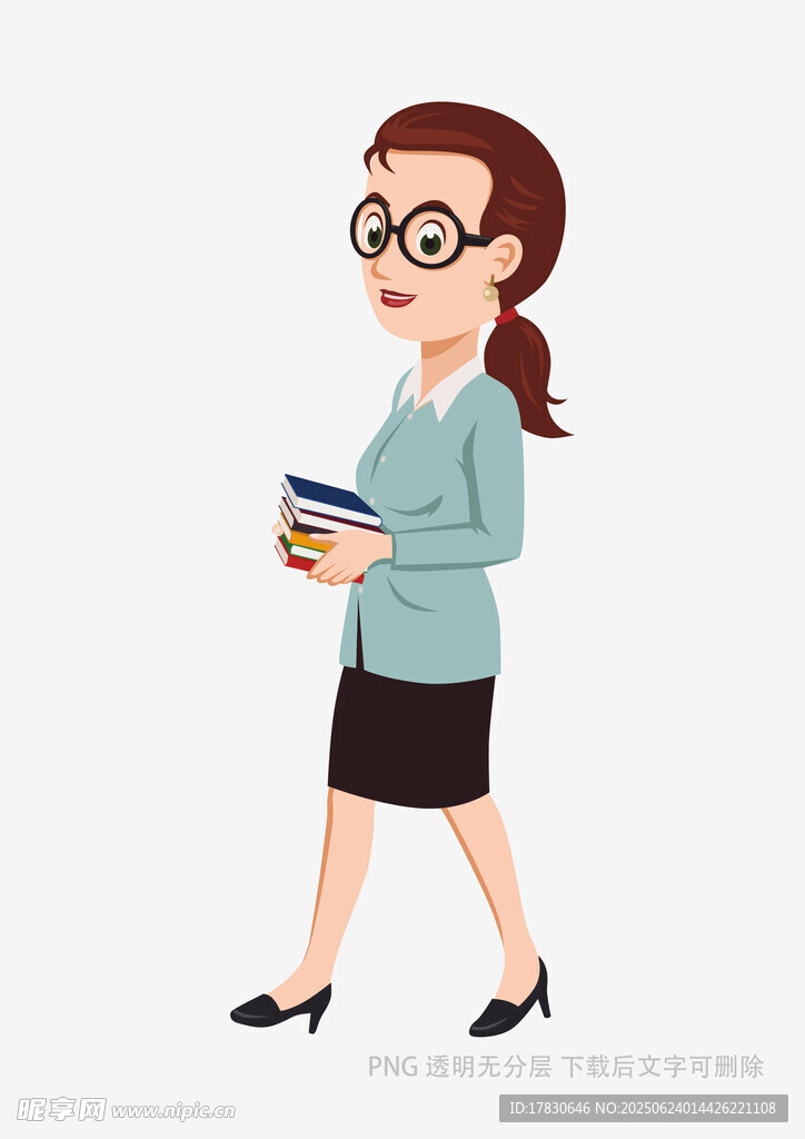 職場女性手持書籍前行
