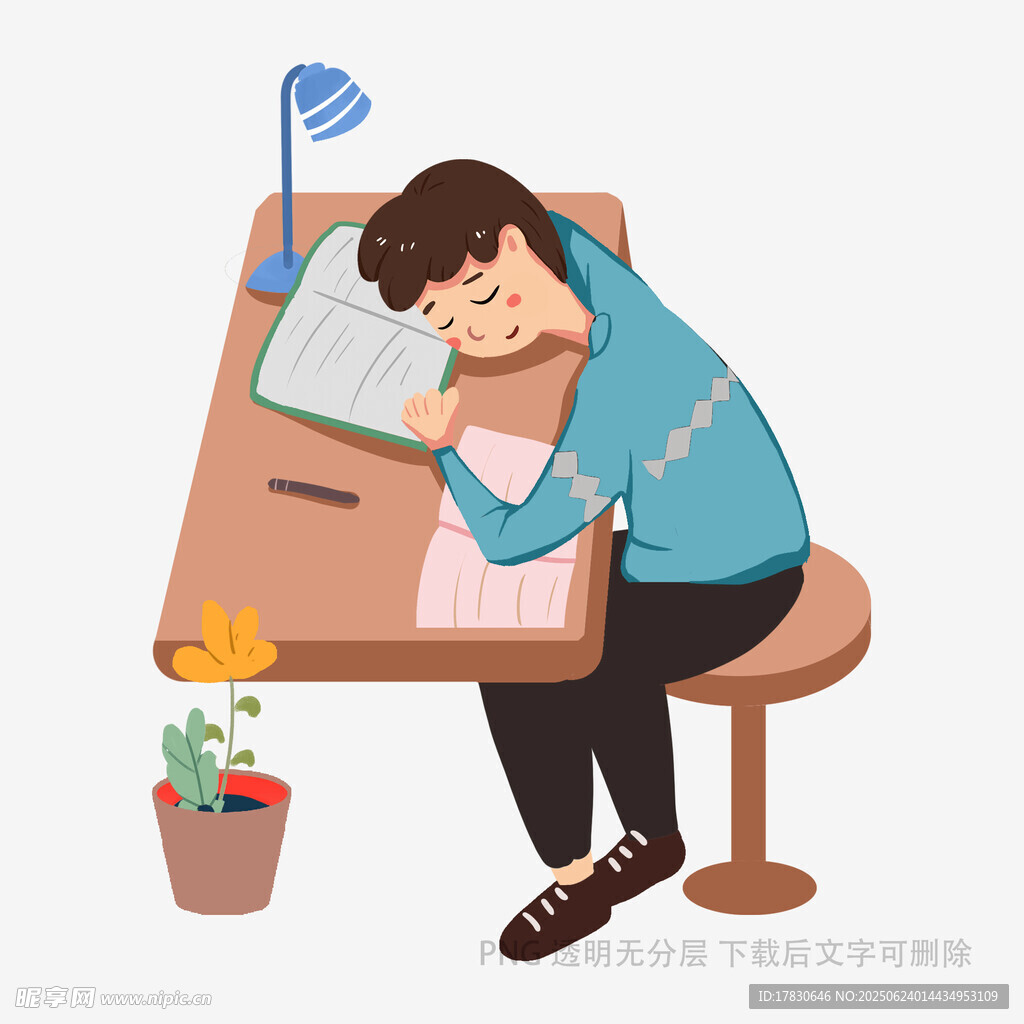 女孩伏案小憩