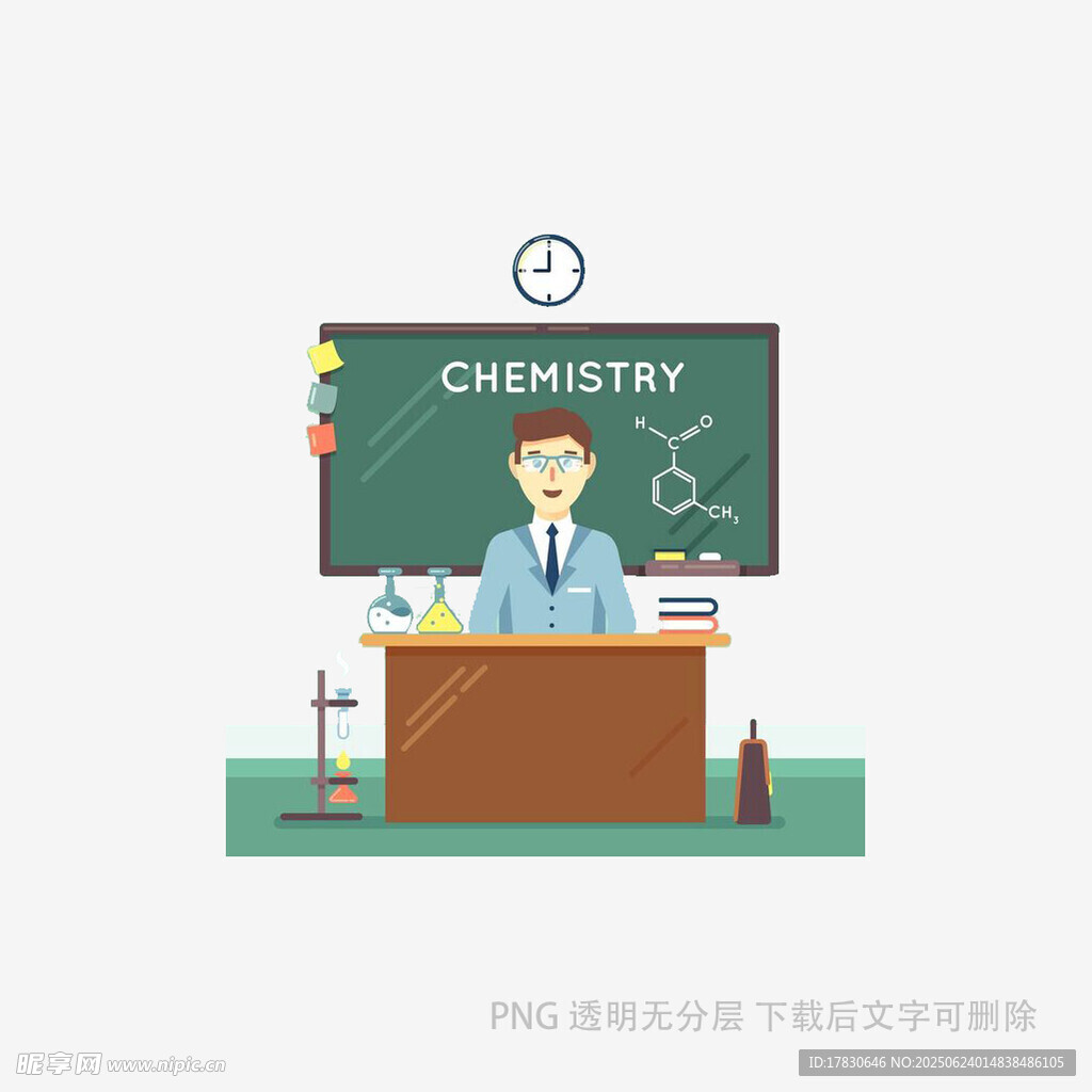 化學教師在講臺授課場景