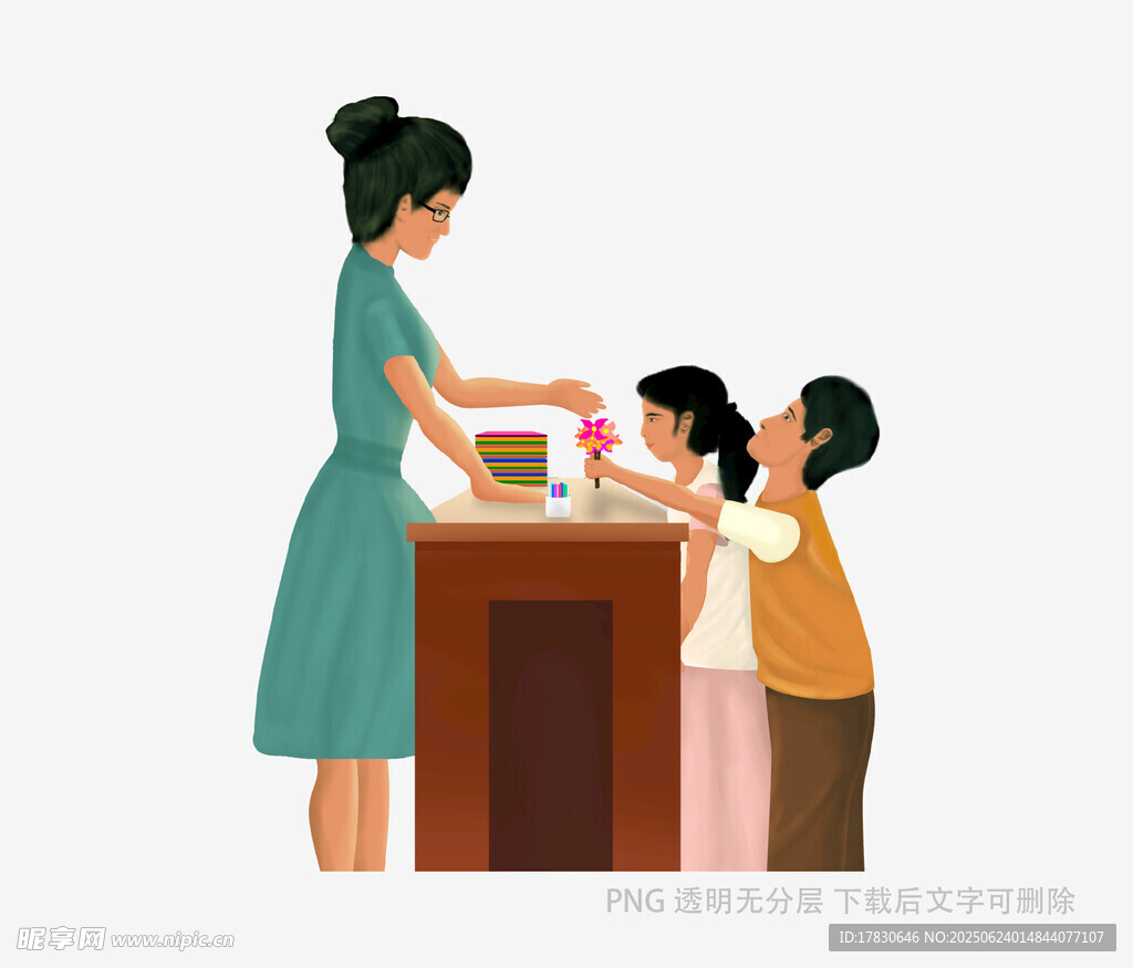 母親教孩子縫紉