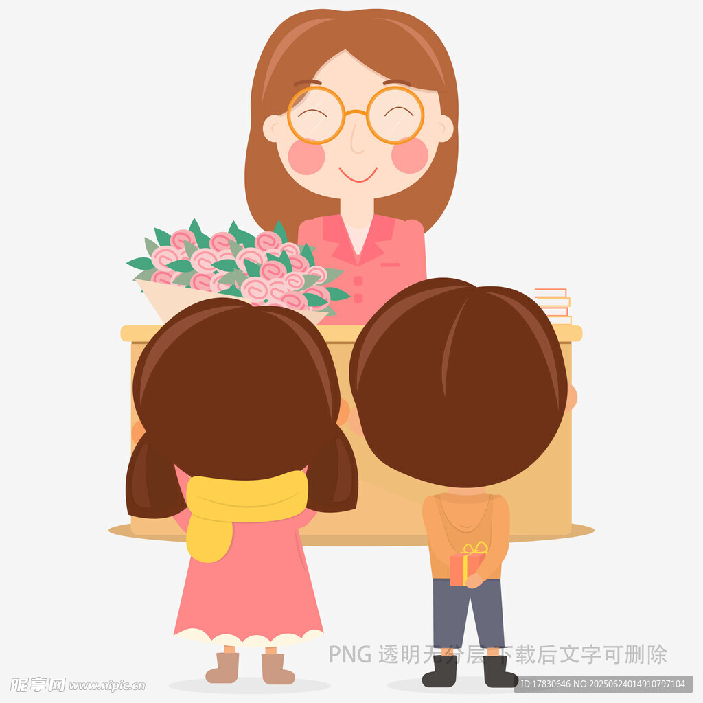 老師與孩子溫馨互動場景