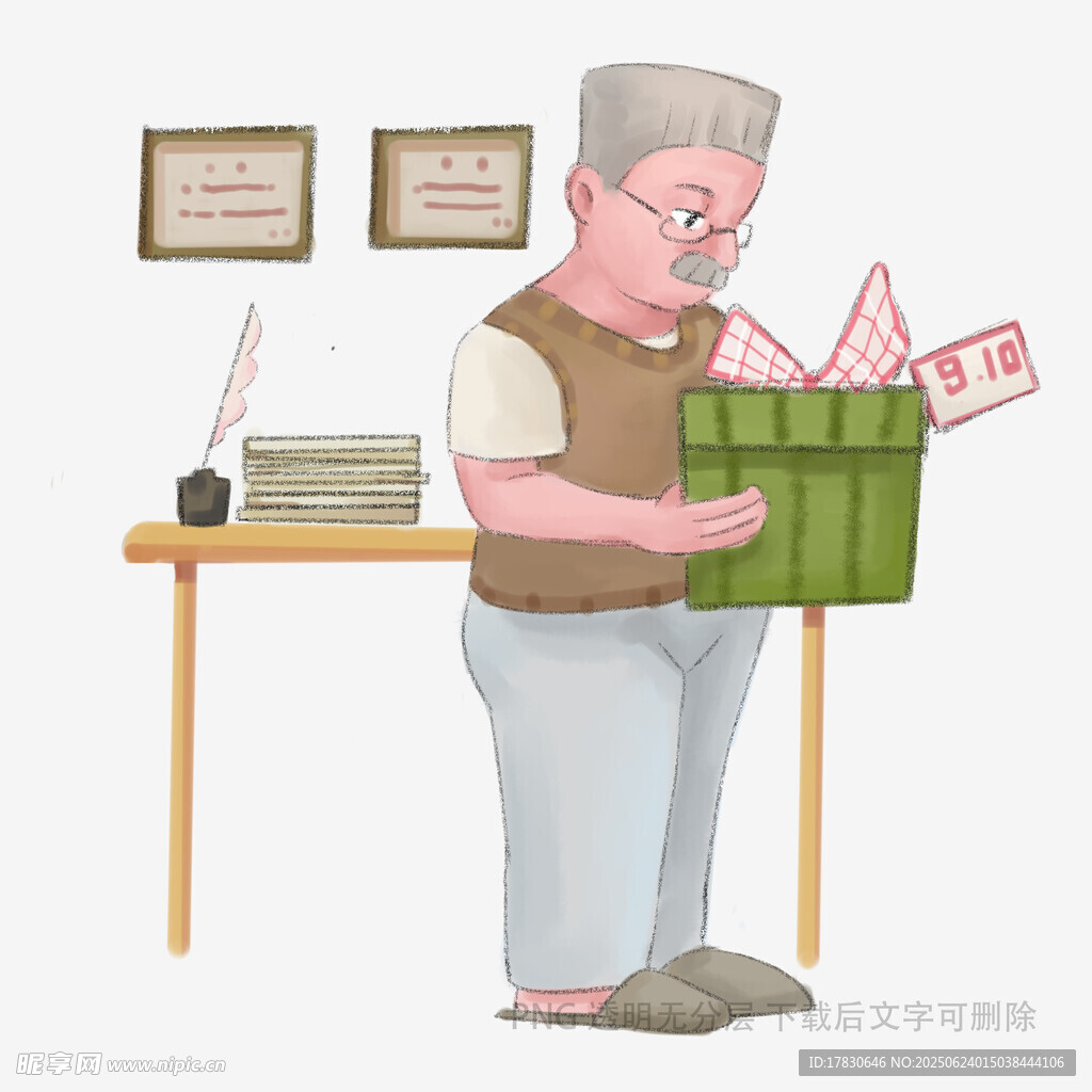 老人整理書籍