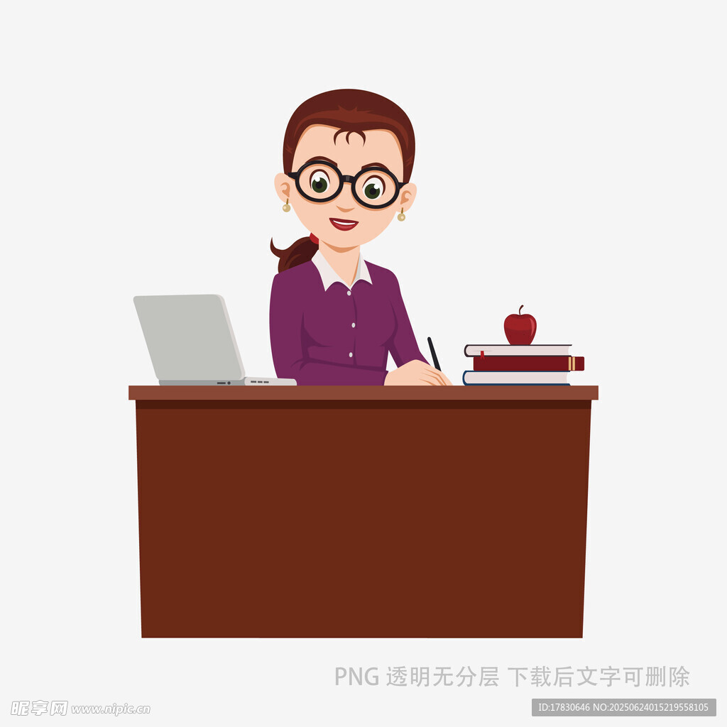 女教師伏案辦公場(chǎng)景