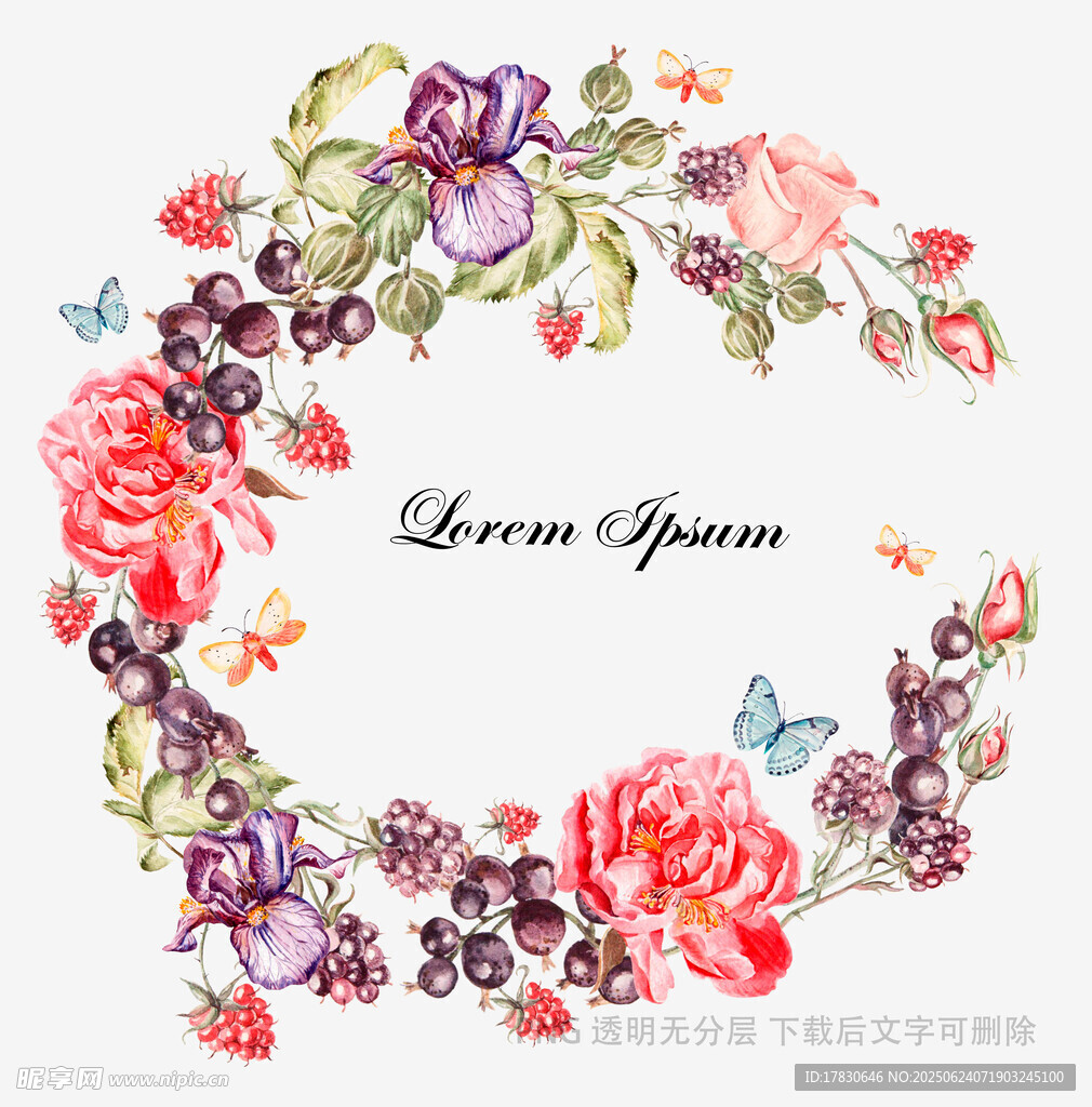 花卉蝴蝶裝飾圖案