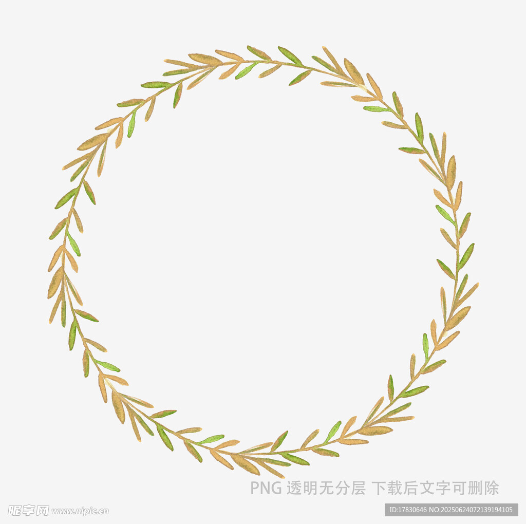 金色植物花環裝飾圖案